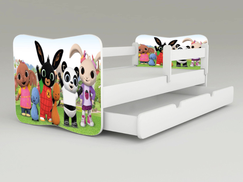 Detská posteľ s odnímateľnými bočnicami +šuflík Bing2