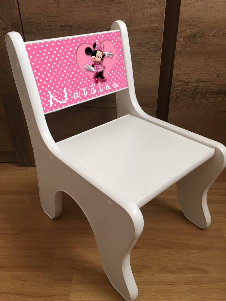 Personalizované stoličky - s menom dieťaťa - Minnie verzia
