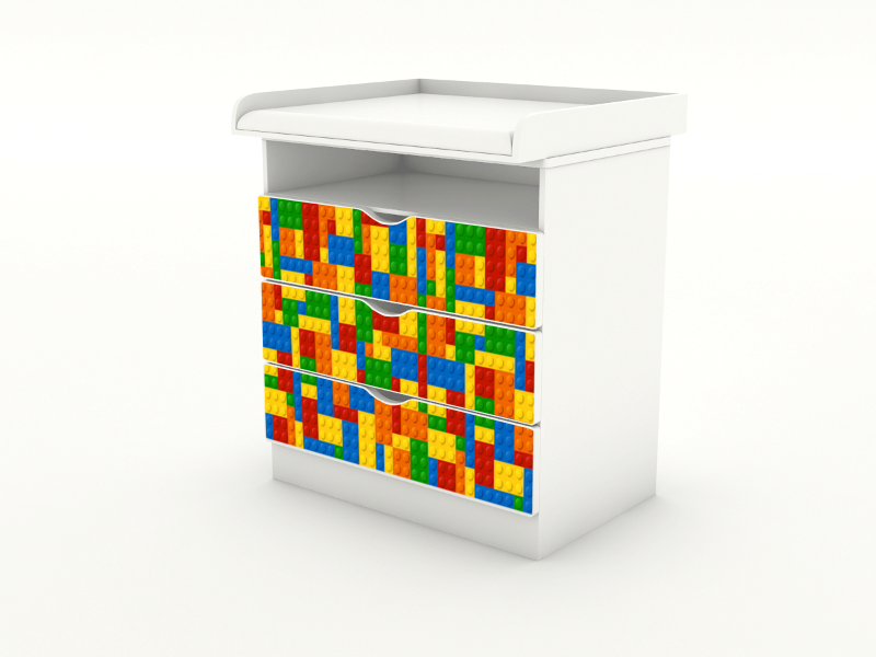 Becks komoda s odnmatenm prebalovacm pultom Legov kocky