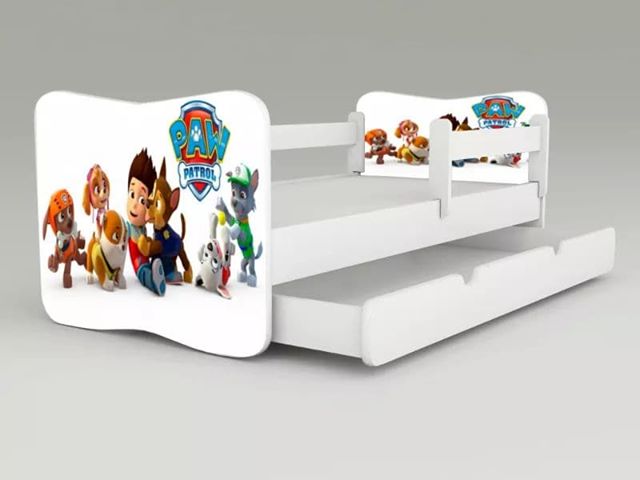 Detská posteľ s odnímateľnými bočnicami + šuflík Patrol all