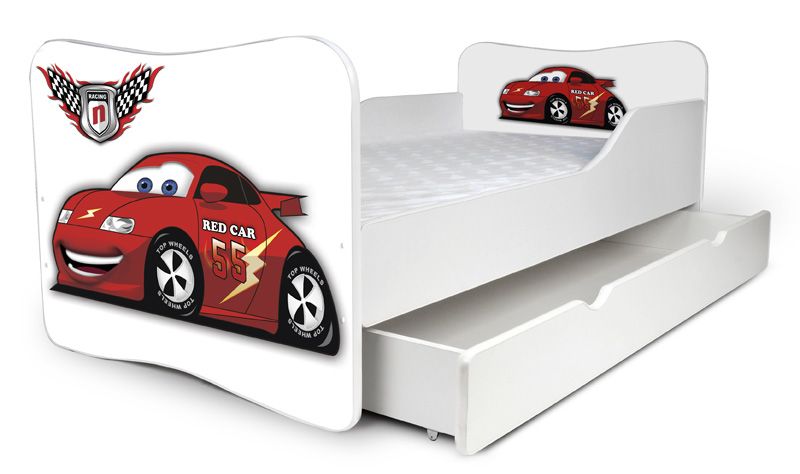 Detská posteľ Auto červené+ šuflík